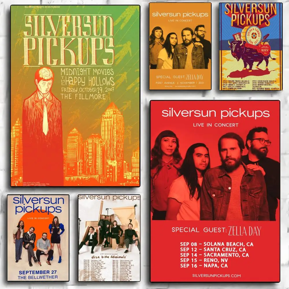 band S-Silversun Pickups-S Poster Minimalist Wall Sticker for Cafe Office Bar Home Decor and Gift