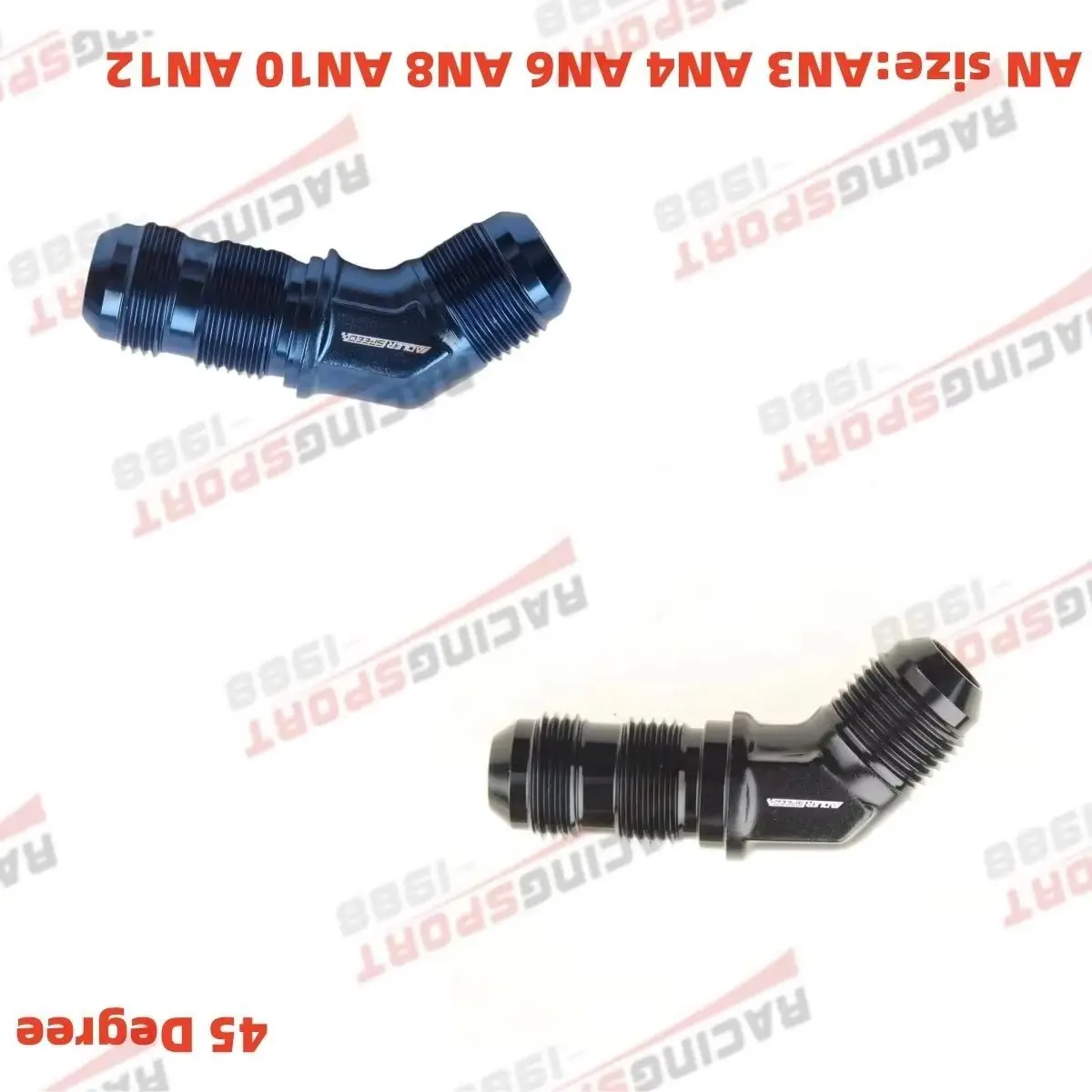 

AN3 AN4 AN6 AN8 AN10 12AN Мужской 45-градусный коленчатый адаптер переборки Анодированный алюминиевый фитинг Масляные адаптеры Аксессуары Черный