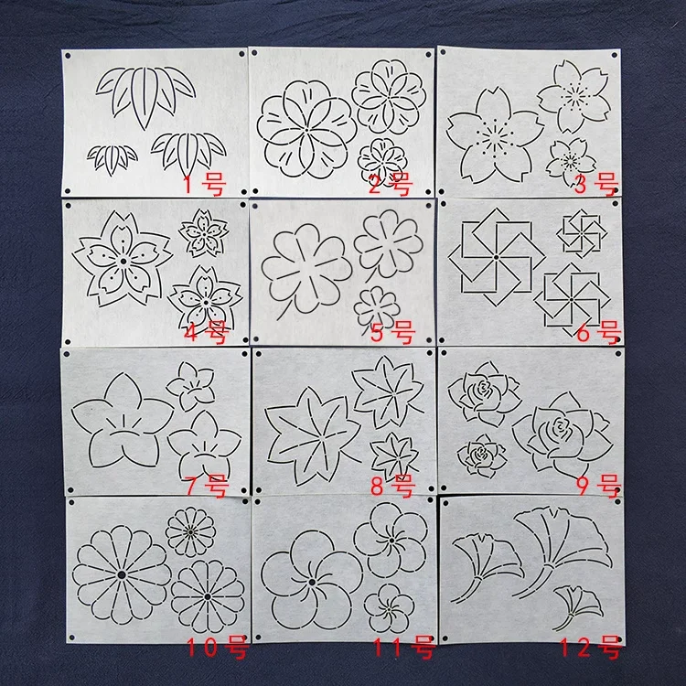 13 Style Size 15x12cm Creative Flower Soft Embroidery Template DIY Handmade Tea Cup Pad Lace Embroidery Tool Sashiko Template