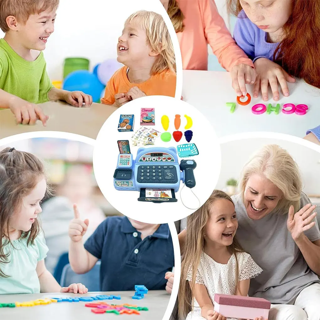 

Cash Register Toy Simulation Supermarket Cash Register Toys Set With Lighting Sound Effects Calculation Checkout Early Education