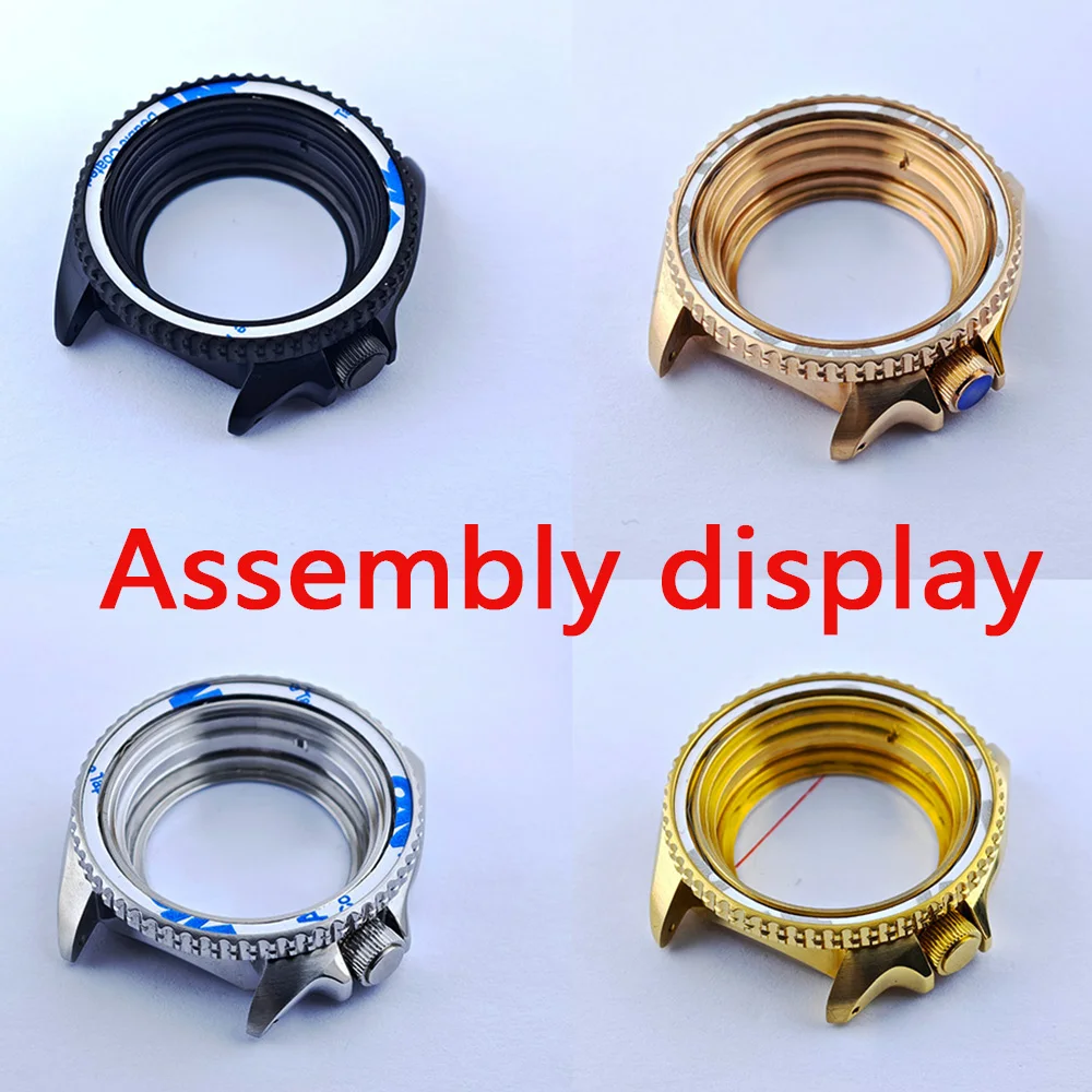 ねじ込み式リューズケース シルバー/ブラック 交換用時計リューズ刻印「S」サイン nh35/36 ムーブメントに適合 3 スタイルエンクロージャーリューズチューブステム