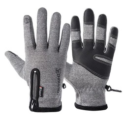 Men Women Winter Gloves Anti-slip Design Durable Thermal Fleece Comfortable Touch Screen Cycling Gloves