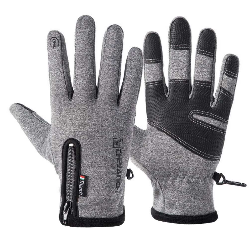 Outdoor Winter Gloves Anti-slip Design Breathable Windproof Warm Fleece Comfortable Touch Screen Cycling Gloves