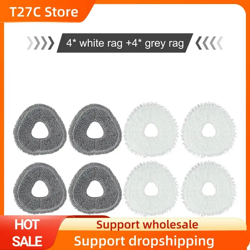 T27C 8 قطعة وسادات قماش ممسحة لـ Narwal FREO جهاز آلي لتنظيف الأتربة استبدال ممسحة قابلة للغسل