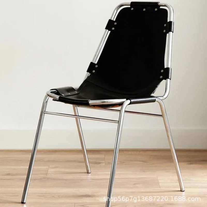 كرسي طعام جلدي عتيق كرسي خارجي صناعي حديث للتصوير الفوتوغرافي في استوديو Ins كراسي مقهى مع مسند ظهر مريح