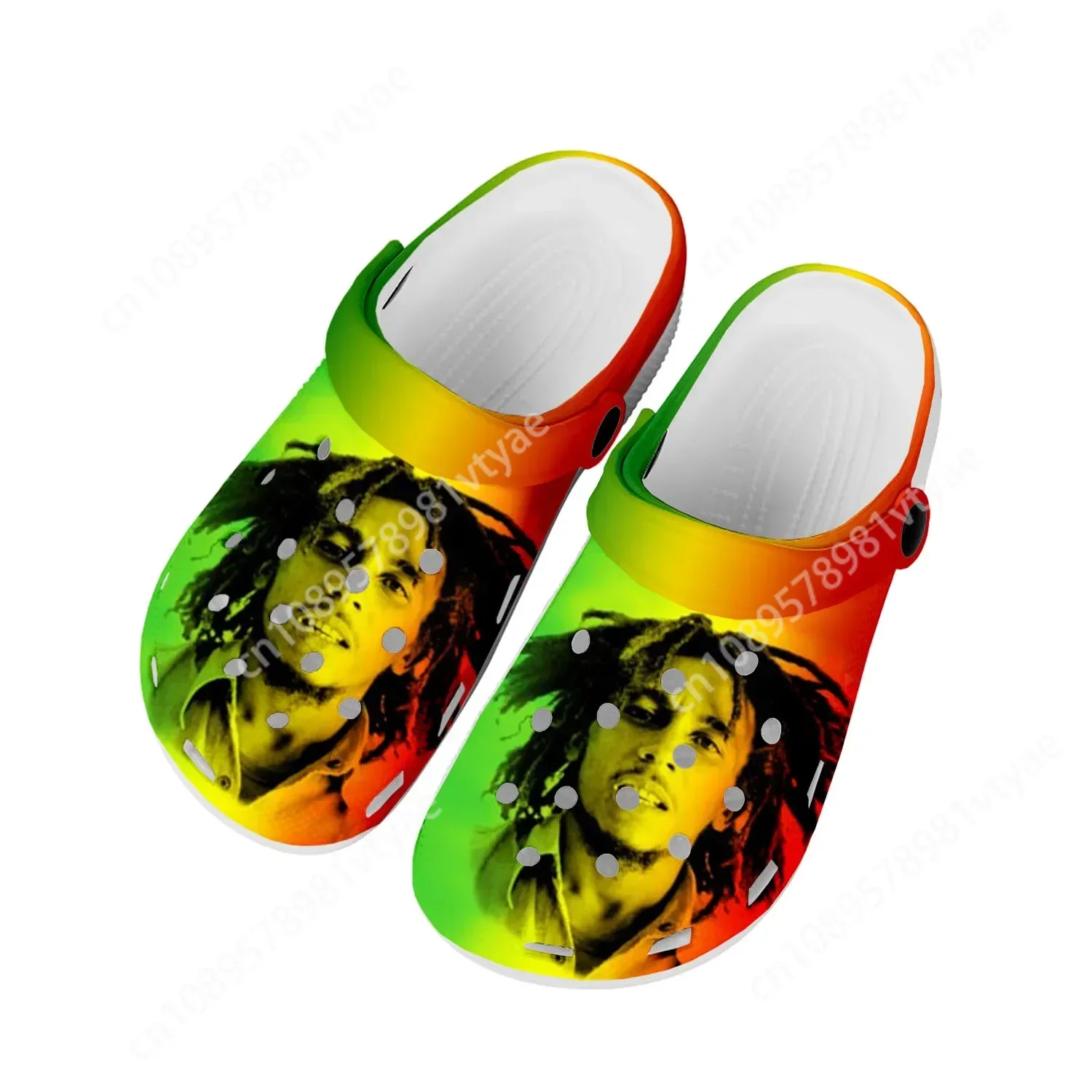 

Reggae Rock Music Star Bob Marley Home Clogs Custom Water Shoes Mens Womens Teenager Shoes Clog Breathable Beach Hole Slippers