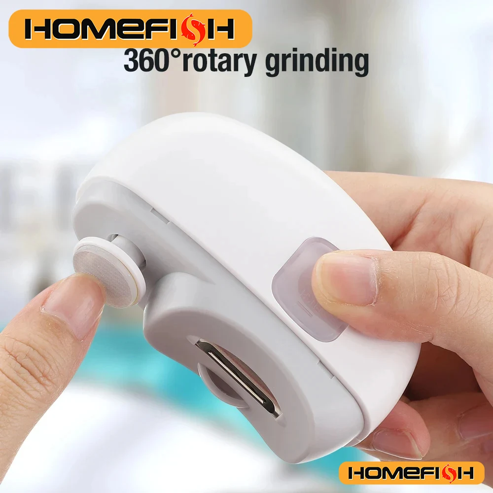 

Автоматическая безопасная электрическая машинка для стрижки ногтей с подсветкой - портативный триммер для полировки для детей, взрослых и пожилых людей