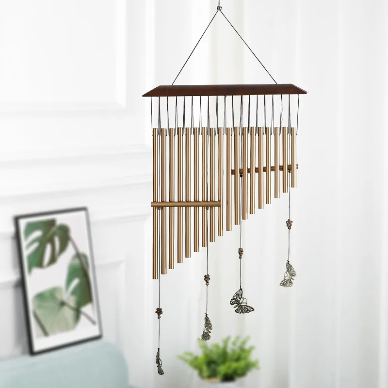 Butterfly harp aluminum tube wind chimes holiday couple gifts, home decoration metal pendant beautiful and dreamy