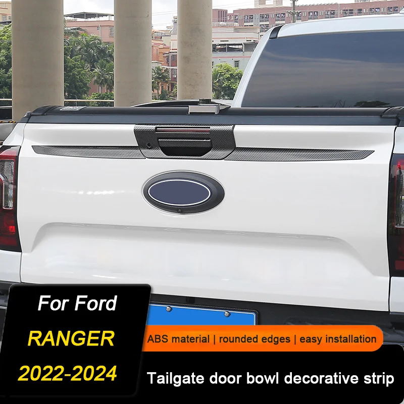 

For Ford Ranger Wildtrak T9 2022 2023 2024,Car Door Handle Door Bowl Patch, Carbon Fiber Mouldings Trim Strip External Accessory