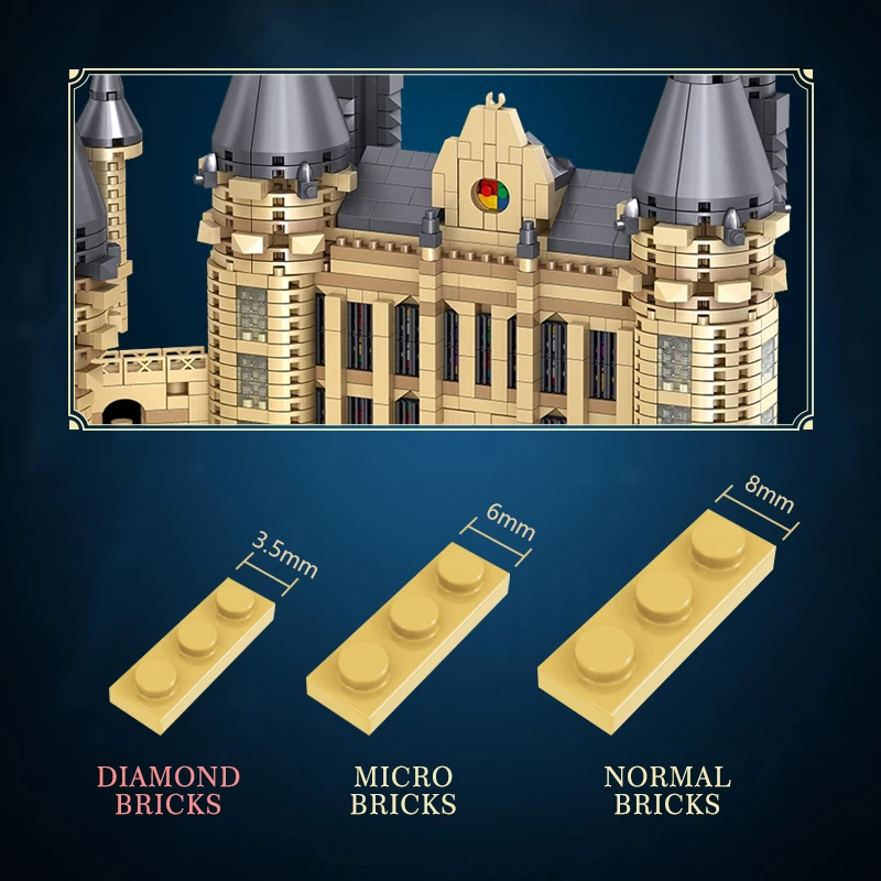 6000Pcs Medieval Magic Castle Building Blocks Set Hogwarts MOC Bricks Toys Potter  Educational Gifts Adult Micro Block Model view 3