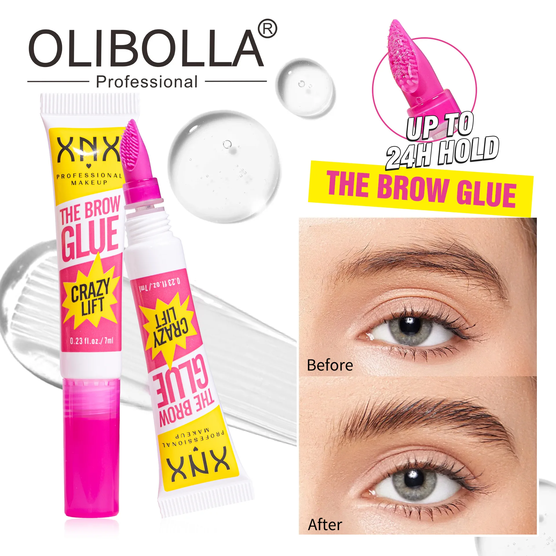 OLIBOLLA Wild Eyebrow Gel Waterproof Long‑Lasting Brow Sculpting Cream 3D Stereo Feather Eyebrow Setting Gel Smudge‑Proof Brow M
