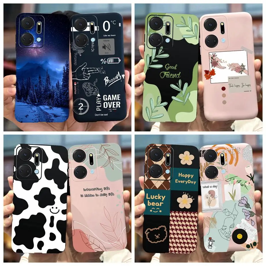 For Honor X7a Case 2023 New Art Painted Back Cover Soft Silicone Phone Case For Honor X7a X 7a HonorX7a RKY-LX1 Bags Funads Capa