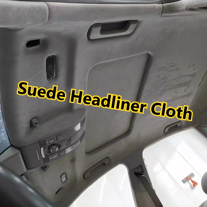 Car Interior Renovation Suede Headliner Cloth for Auto Upholstery Sky Roof Modification Repair Suede Fabric with Sponge Lining