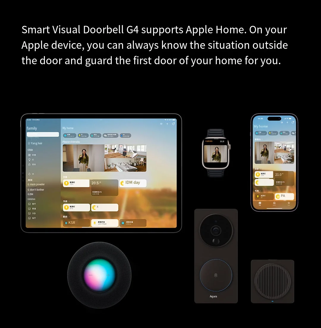 

Aqara G4 Video Doorbell 1080P HD Pixels Visual Wifi Door Bell For Apple Homekit App Remote Control Electronic Cat Eye Smart Home