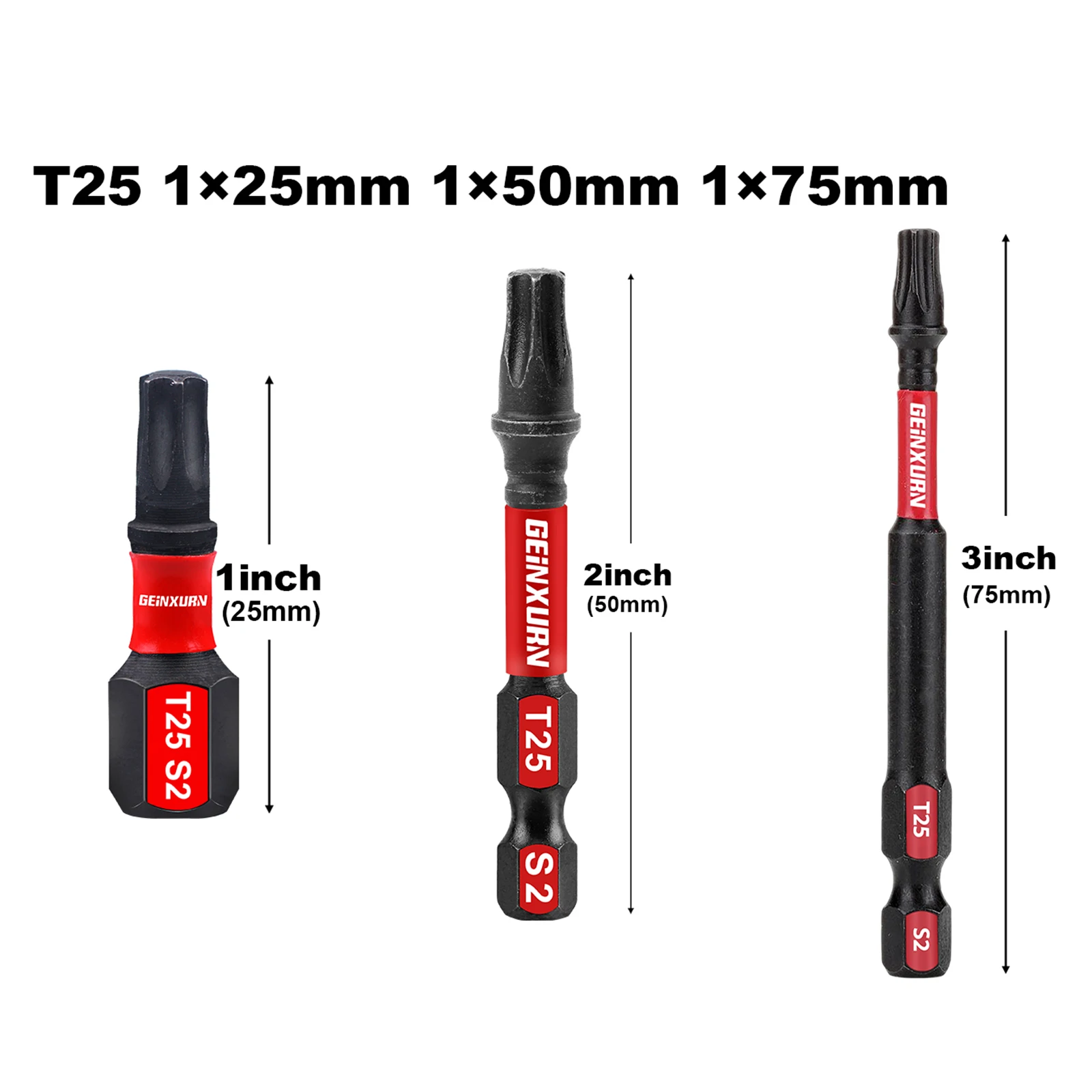 Geinxurn T25 Torx IMPACT screwdriver bit set, 1\