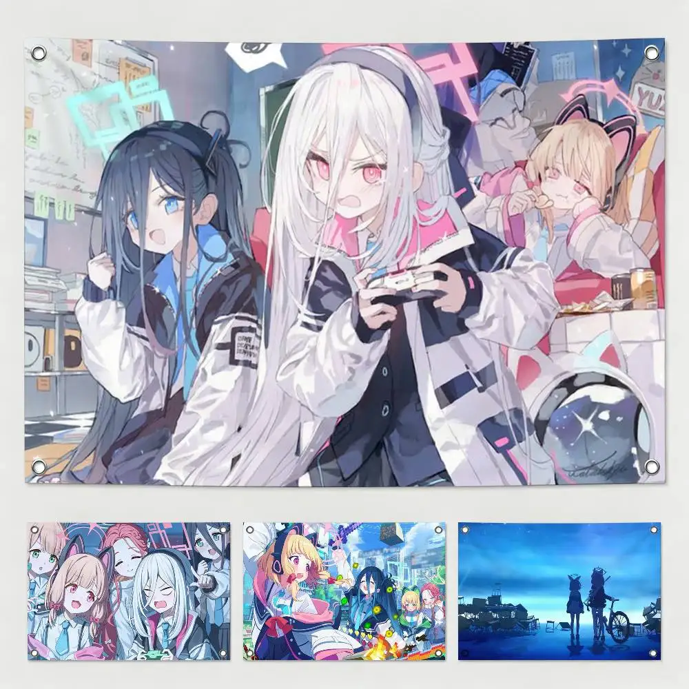 Anime B-Blue A-Archive Flag Suitable For Party Club Outdoor Interior Wall Decoration Banner Fans Gift