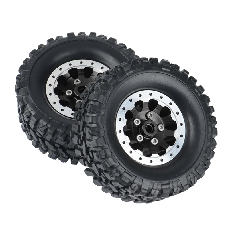 NN89R 4 قطعة محور عجلات معدني Beadlock حافة العجلة والإطارات المطاطية لـ WPL C14 C24 B14 B24 B36 MN D90 MN99S RC قطع غيار السيارات ، 3