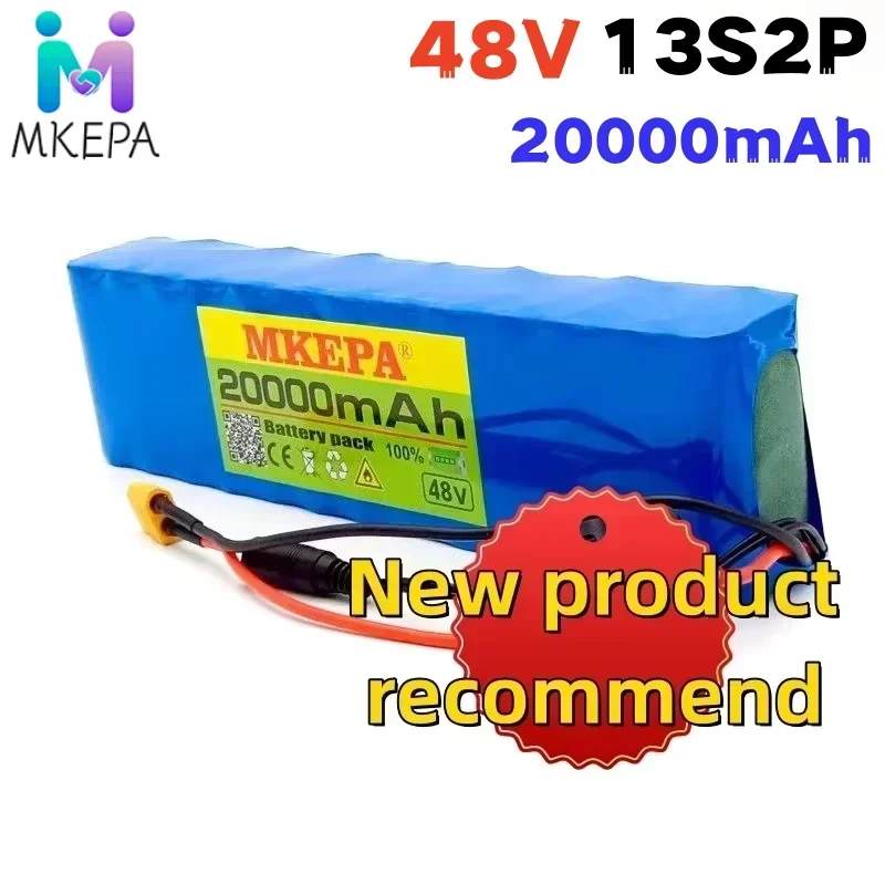 48V 13S2P 18650 high-power battery pack, 20Ah high-capacity lithium battery, suitable for electric bicycles/motorcycles,