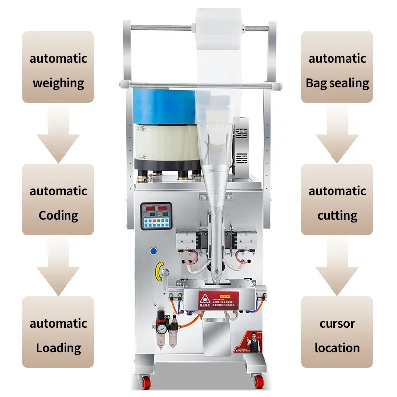 Automatic Hardware Nails Bolt Nut Screw Fiber Counting Packaging Machine Plastic Button Packing