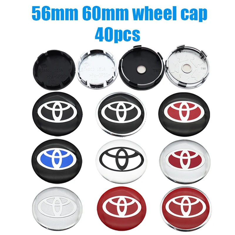 40pcs newest 56mm 60mm logo car emblem Wheel Center Hub Cap auto Rim refit dust-proof badge covers sticker styling accessories