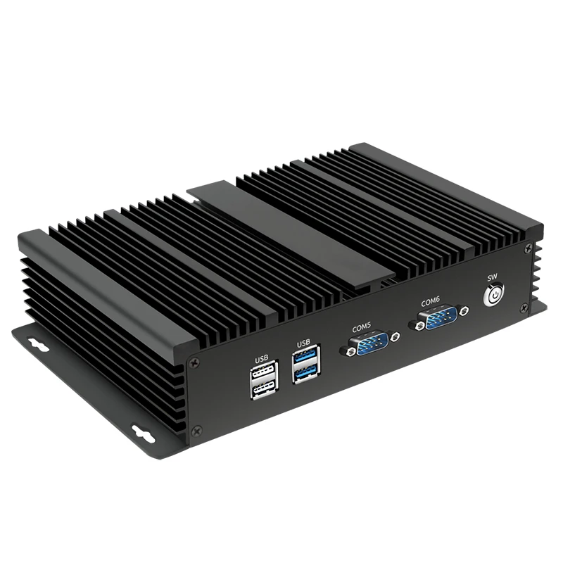 Fanless Mini PC Core i7 5500U i5 4200U i3 5005U 2955U Industrial Rugged Computer Dual LAN 2 x COM 6 x COM HDMI VGA WiFi Win10