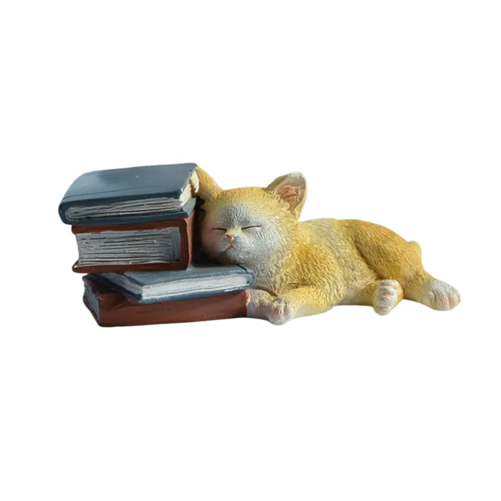 Decoration Cat High Quality Tabletop Figurine Beside Book Statue Charming And Decorative Design Ornament Figurine