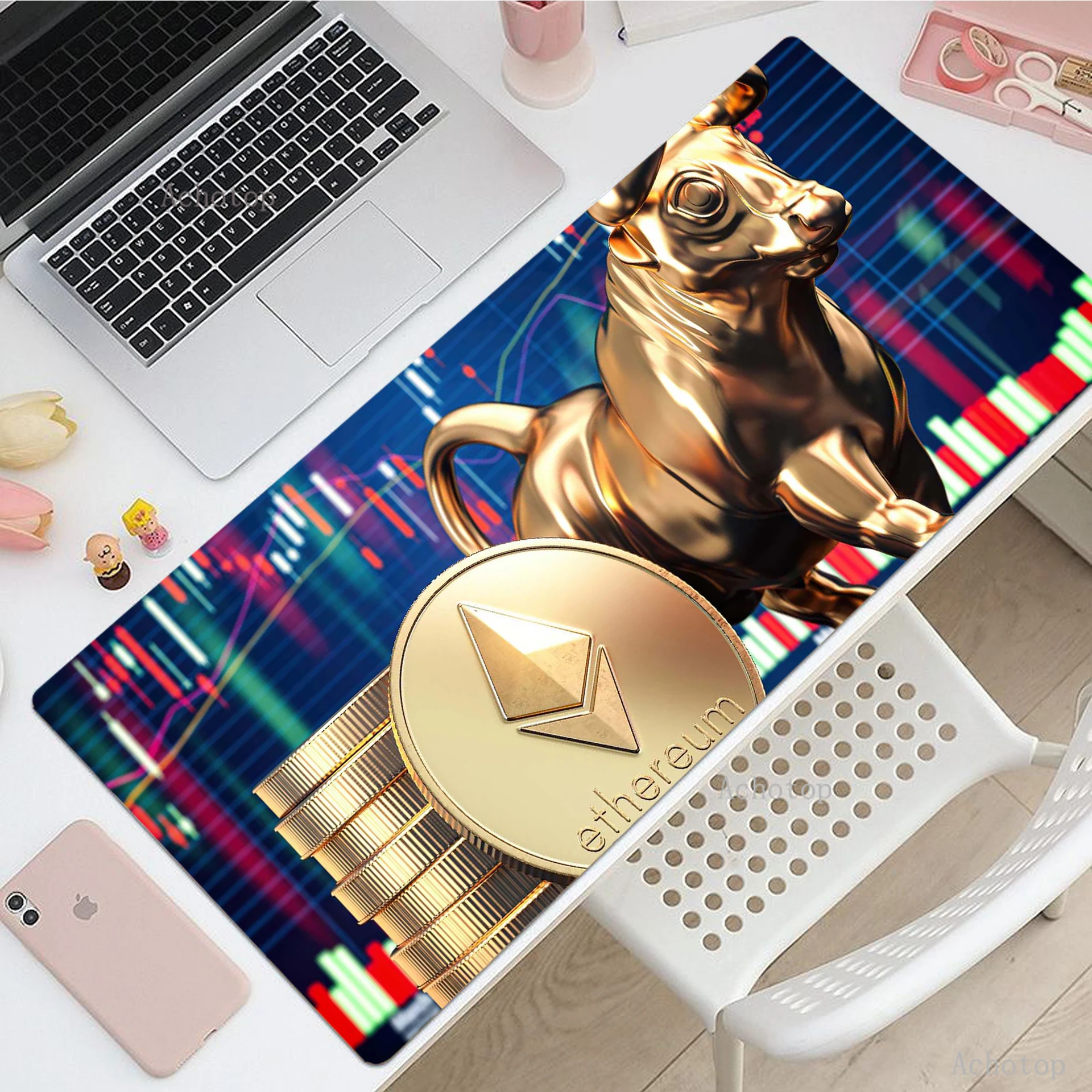 Stock Market Chart Pattern Gaming Mouse Pad Large Mouse Mat Laptop Mouse Carpet Game Carpet Keyboard Pads Gamer Desk Mat