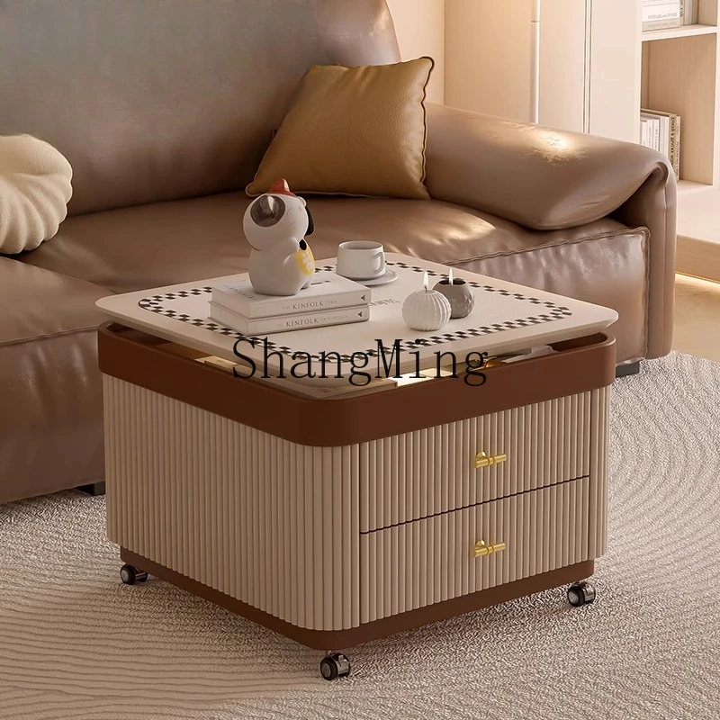 

CL style coffee small apartment household living room senior Internet celebrity rotating wind bedside table