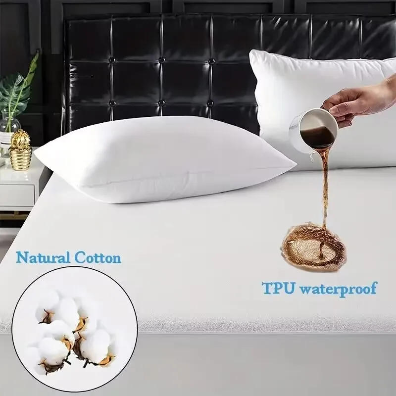 Cotton Terry Waterproof Bed Fitted Sheet Breathable Non-slip Bed Cover for Double King Queen Size Mattress Protector Bedspreads