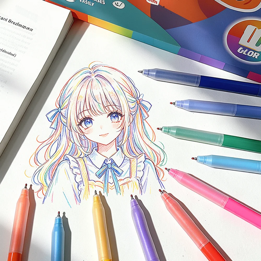 For For Aihao Colorful Erasable Neutral Pens Set Creative Drawing Writing Tools Smooth Ink Stationery For School Office Supplies