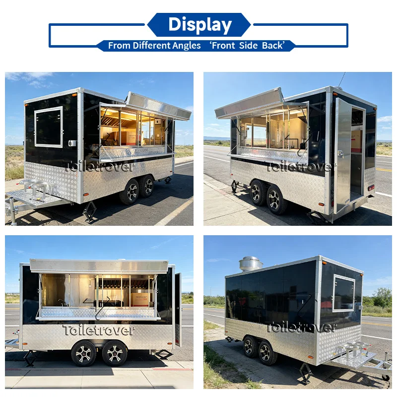 Horse Trailer Conversion Food Concession Full Kitchen Stainless Steel Catering Outdoor Mobile Food Truck Trailer for Sale