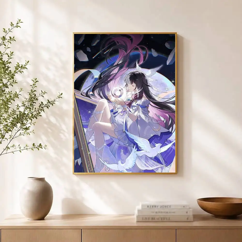 Cute Columbina Popular Game Genshin Poster Dorm Living Room Aesthetic Wall Decoration Painting