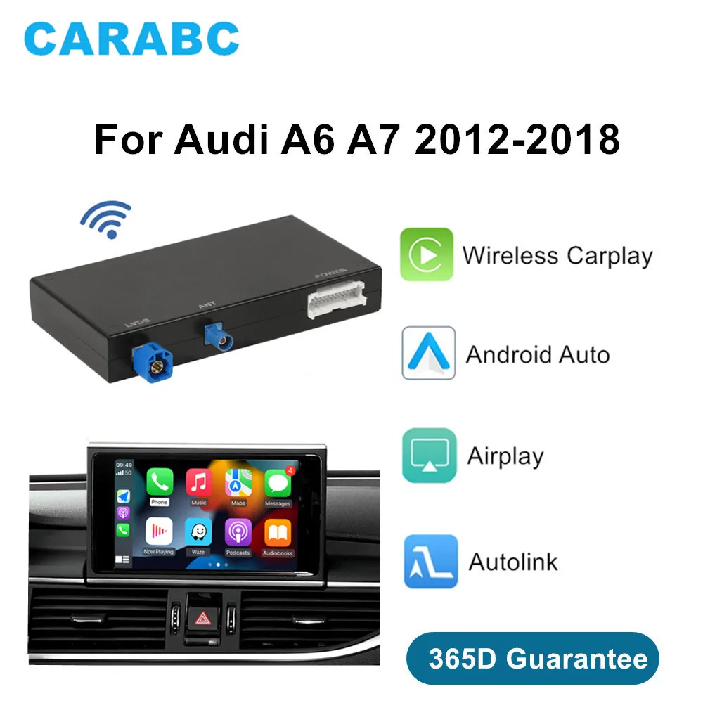 CARABC Wireless CarPlay For Audi A6 A7 2012-2018 Android Auto Support Mirror Link Airplay GPS Navigation CarPlay