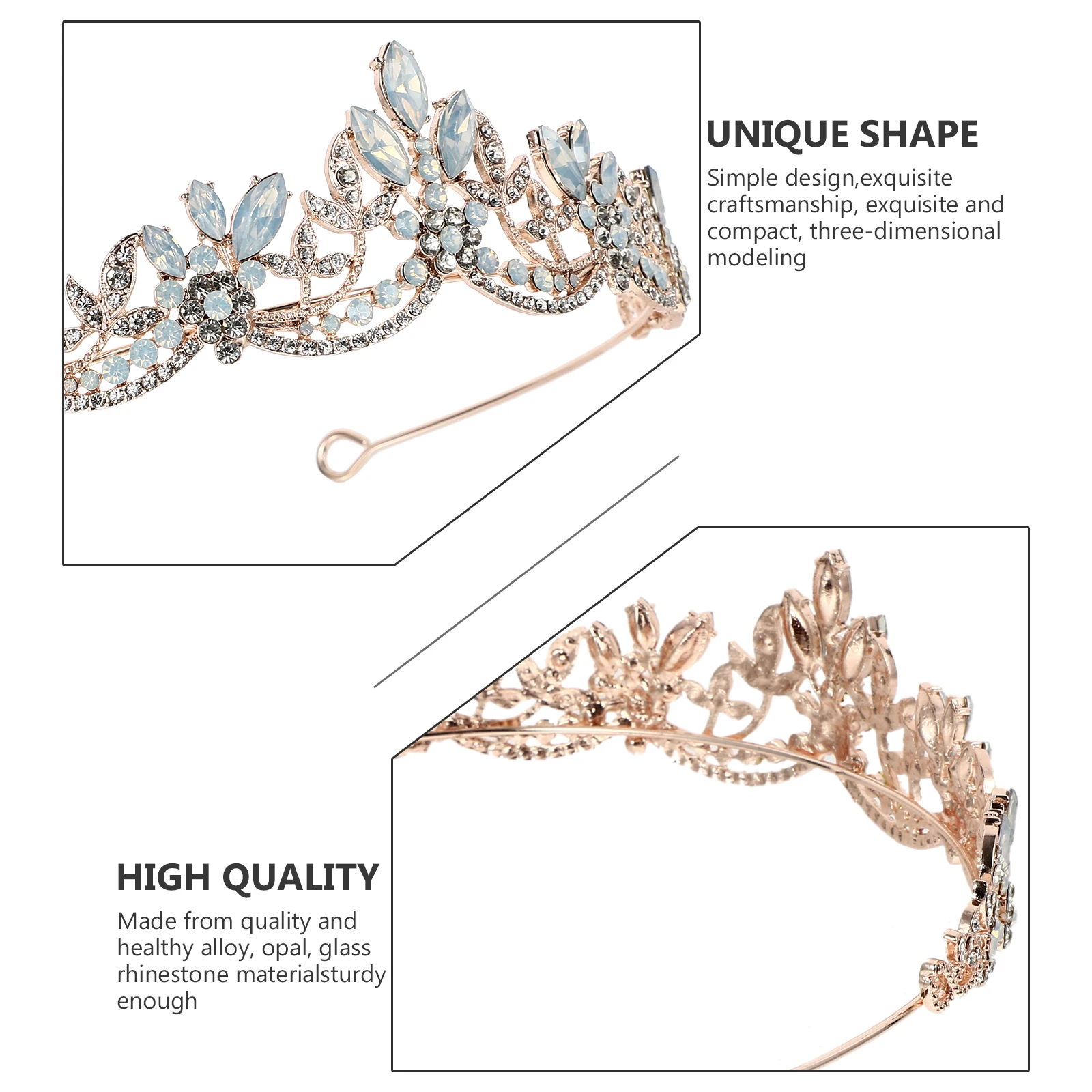 

1pc Water Rhinestone Elegant Headdress Tiara Hair Accessory Wedding Hair Ornament Fashion Banquet Bride Unique Bridal Headwear