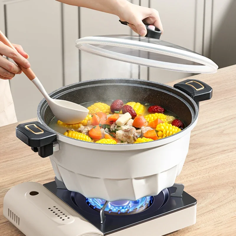 Best Sell Maifanshi Micro Pressure Soup Pot Large Capacity Non Stick Household Electromagnetic Stove Gas Universal Double Ear