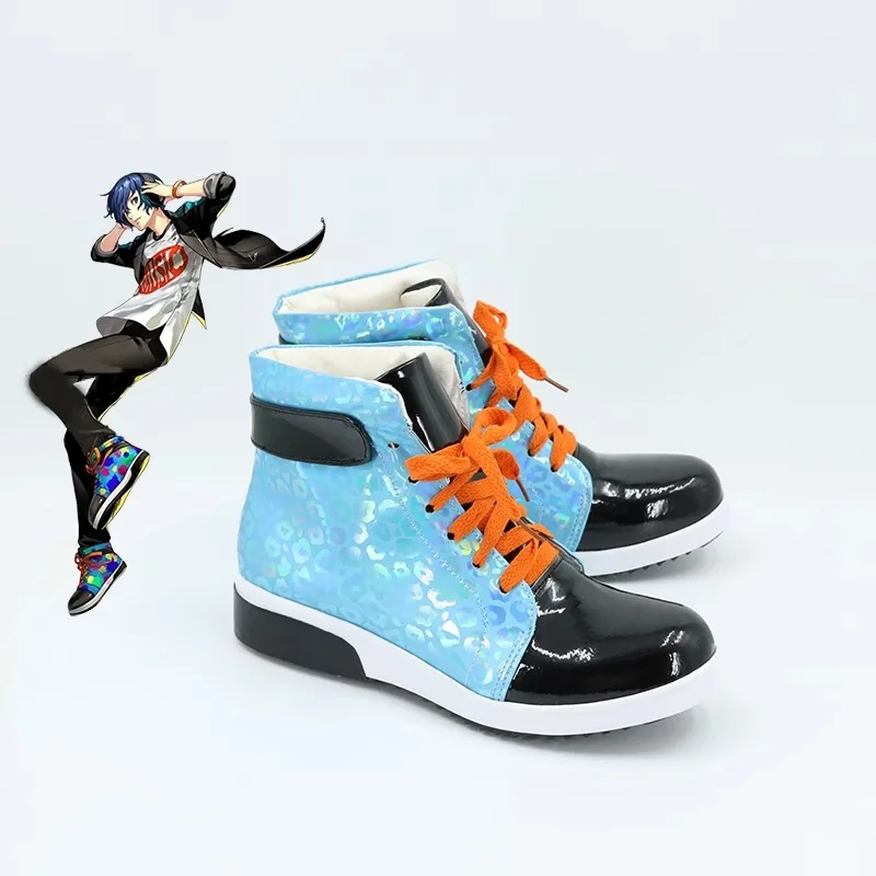 JP Games PERSONA 3 P3 Yuuki Makoto Cosplay Shoes Handmade Leather Costume Boots