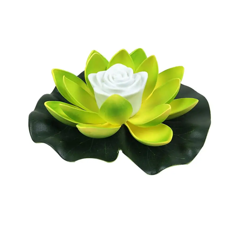 Lamp LED Solar Powered Night Light Energy Saving 18/28cm Artifical Floating Lotus Lotus Garden Pool Pond Fountain Decoration