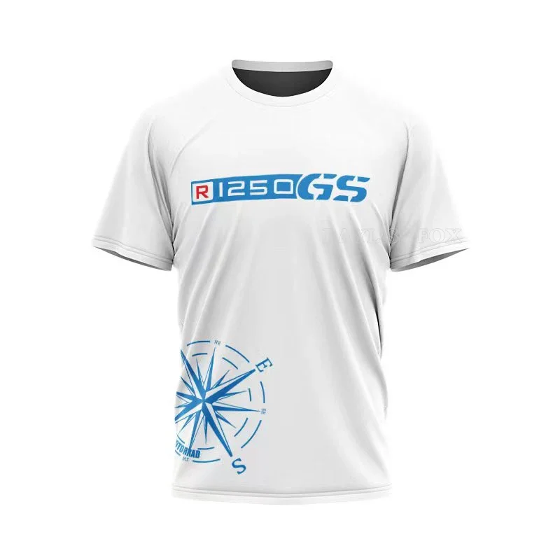For BMW R1250 GS Motorrad White Yellow Motorcycle T-shirt Quick-Drying Breathable Fashion Casual Top Summer Cycling Jersey
