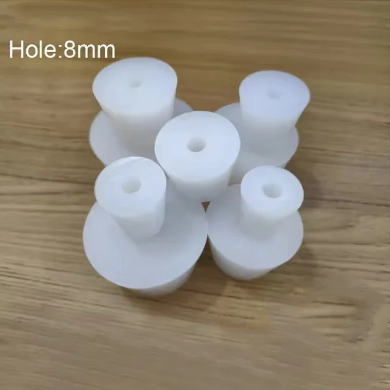 Conical Plugs Silicone Stopper With 8mm Hole For Airlock Valve Bubbler Fermentation Exhaust Valve Brew Wine Stoppers