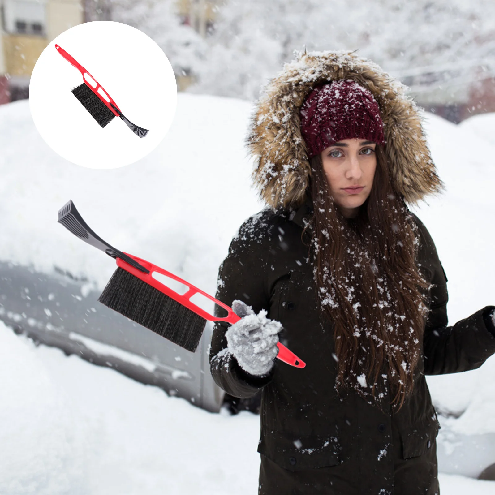 

Car Snow Shovel Multifunctional Snow Brush Ice Scraper High Strength ABS Plastic De-Ice Wiper for Winter Use De-Ice Scraper