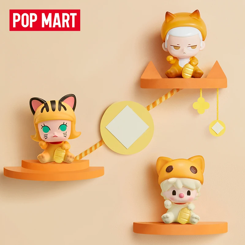 Popmart-Caixa cega da série Popbean Lucky Cat, caixa misteriosa, boneca de brinquedo, bolsa de adivinhação, figura anime fofa, ornamentos, coleção de presentes