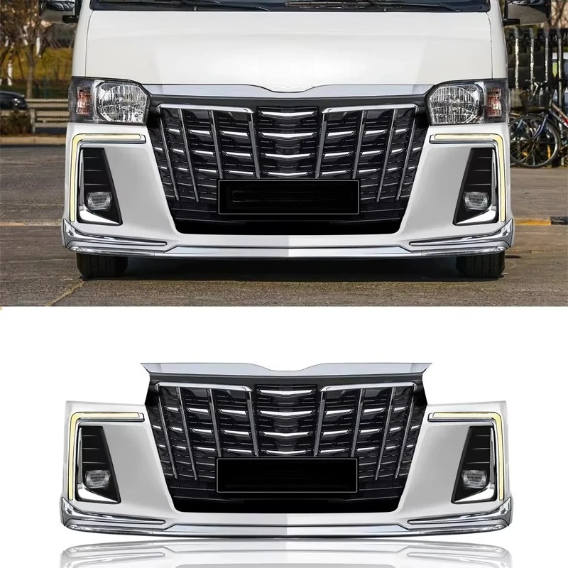 Wide Sad Face Front Rear Bumper Body Kit For Toyota Hiace 200 2014 Auto Exterior Conversion Modification Accessories 2