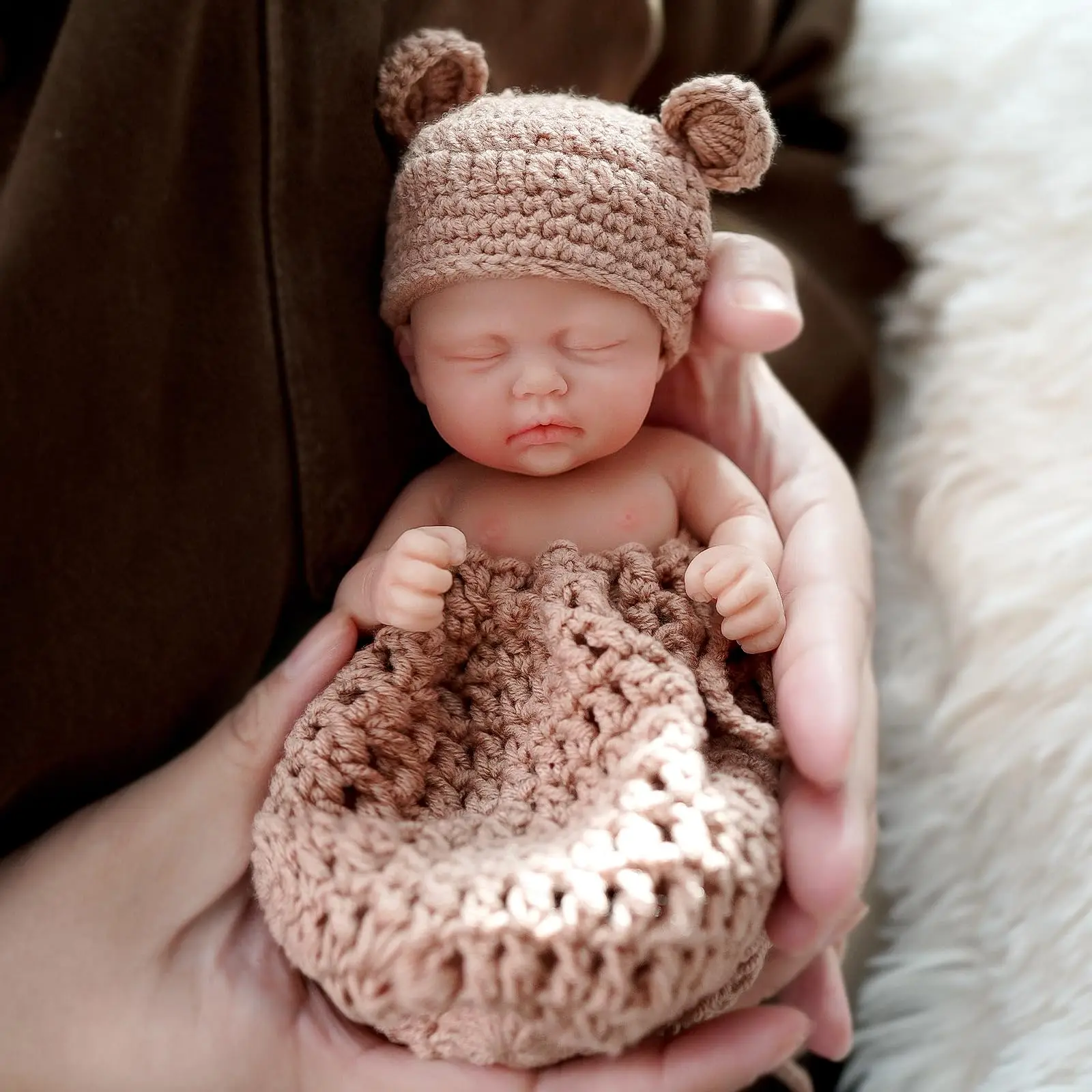 Lifelike Mini Reborn Baby Doll, Anti-Stress, Full Silicone, Girl Sweet Dreams, Bella, Micro Preemie, Surpresa, 7"