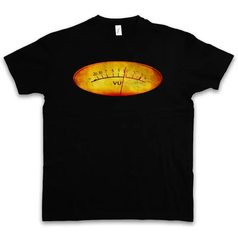 VU VOLUME UNITS METER I T SHIRT Decibel Music Bass Retro Vinyl Stereo