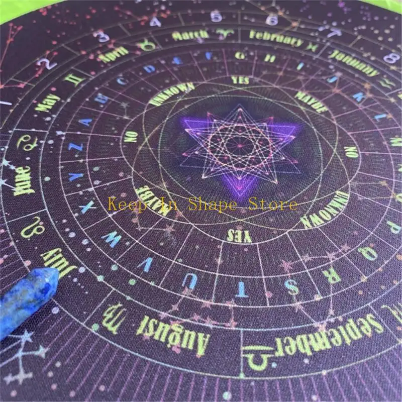 U1JC 8.6Inch Round Tarot Altar Cloth Card Game Astrology for Oracle Card Pad Table Co