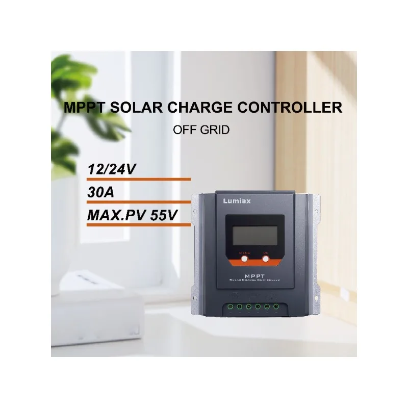 30A MPPT Solar Charge Controller 12V 24V LCD Display Lighting Controller Solar System Bluetooth 390W/780W Max PV for MT3075
