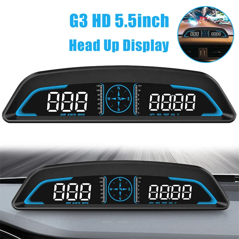 G3 GPS Car HUD Speedometer Head Up Display Digital Reminder Alarm Speedometer Electronics Accessories For All Cars