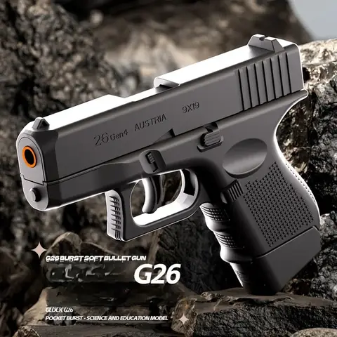 Mini pistola de juguete de bolsillo G26, carcasa continua para lanzar Macara, modelo de pistola educativa, lanzador de balas suaves, pistola pequeña Airsoft