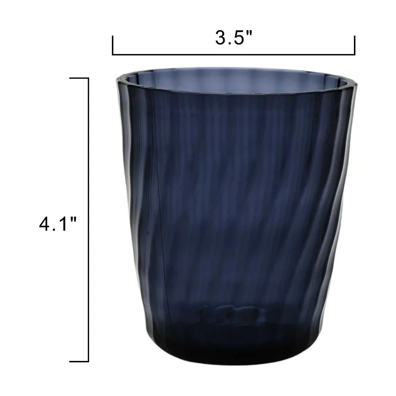 كوب أكريليك قصير منقوش بقوة 14 أونصة، أزرق #3