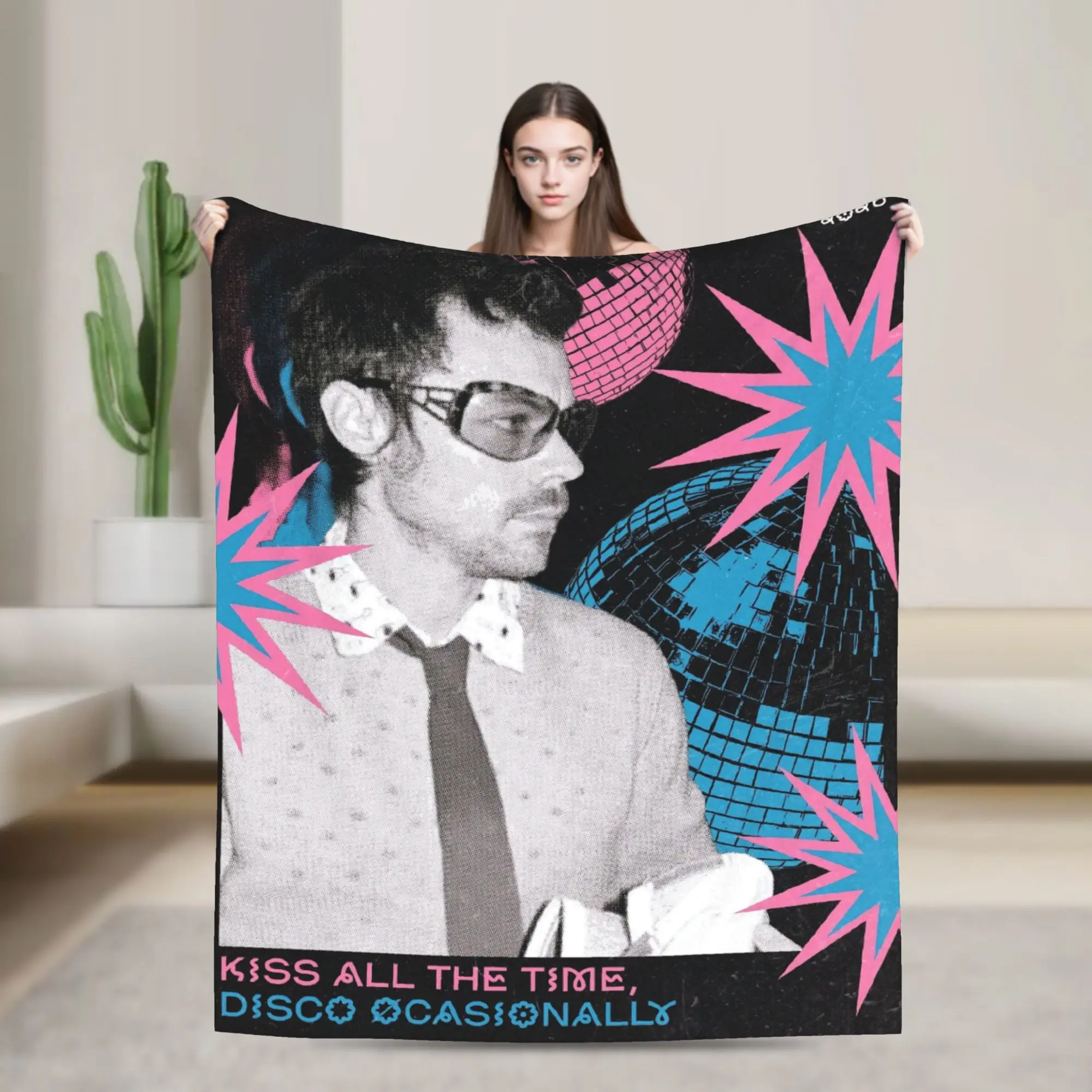 Harrys Styles Kiss All The Time Disco Blankets Soft Cozy  Throw Blanket Winter Girls Bedroom Travel Bedspread